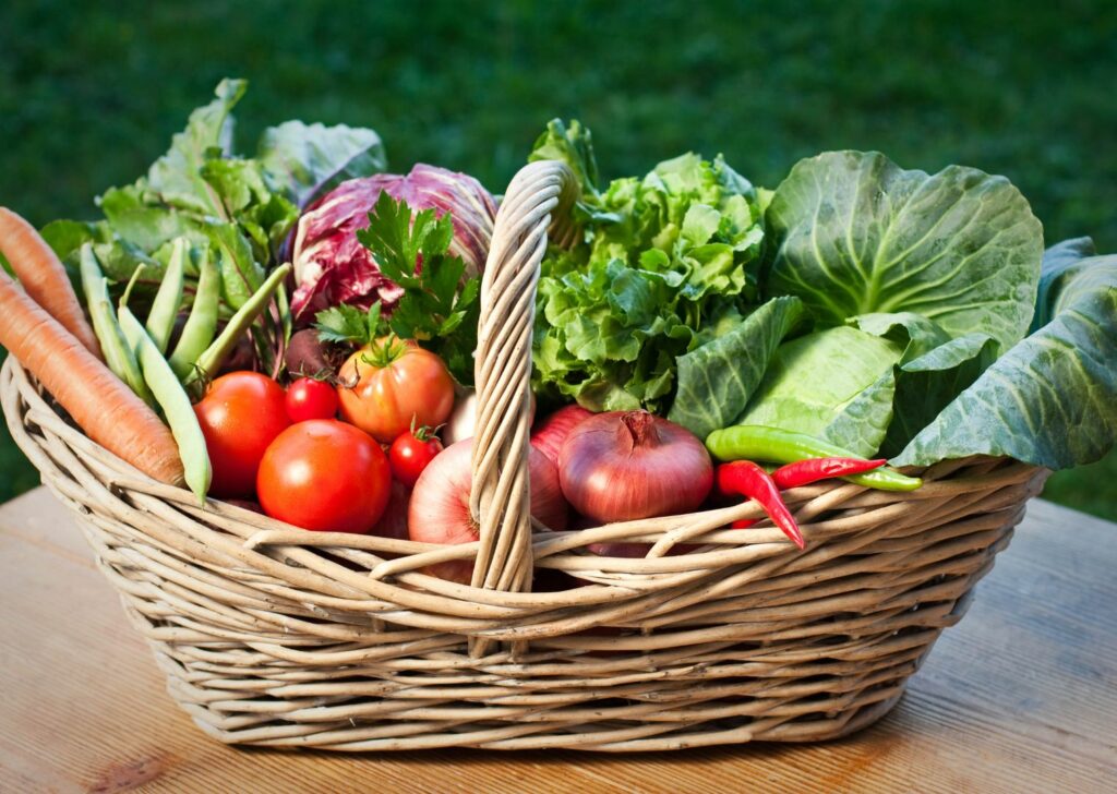 Panier de légume, menu l'Essentiel Sète